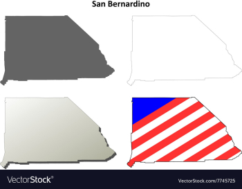 San Bernardino County California outline map set vector image San Bernardino County California outline map set vector image
