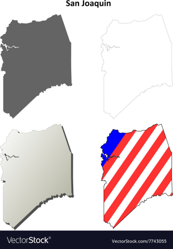 San Joaquin County California outline map set vector image San Joaquin County California outline map set vector image