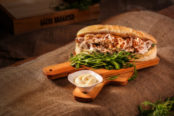 Sandwich On Wooden Chopping Board Sandwich On Wooden Chopping Board