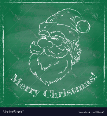 Santa chalk 2016 green vector image Santa chalk 2016 green vector image