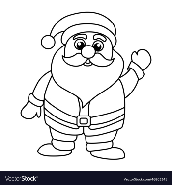 santa claus cartoon coloring page for