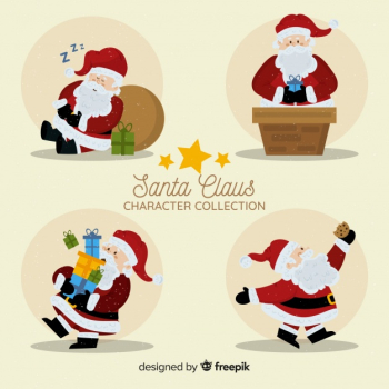 Santa claus character collection in flat design Santa claus character collection in flat design