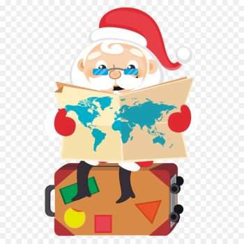 Santa Claus Christmas Clip art - Cartoon Santa Claus sitting png ...