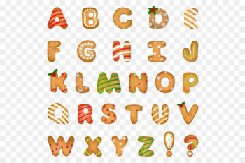 Santa Claus Christmas cookie Alphabet - Christmas crackers letters element 