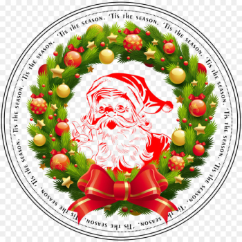 Santa Claus Christmas Day Wreath Vector graphics Christmas ornament - santa claus 