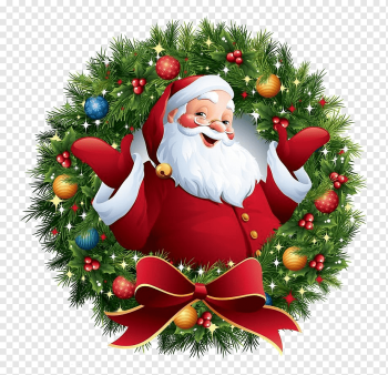 Santa Claus Christmas decoration Balloon Wreath, Santa Claus, holidays, fictional Character, party png