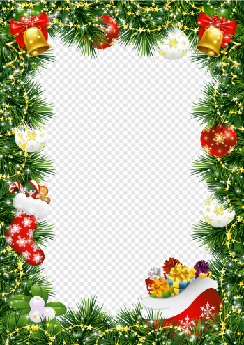 Santa Claus Christmas decoration frame Christmas tree, Christmas decoration, holidays, decor, branch png