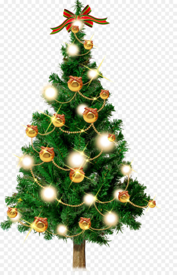 Santa Claus Christmas tree Christmas decoration Christmas ornament - Fir trees illuminating 