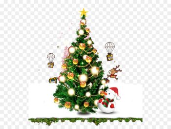Santa Claus Christmas tree Christmas decoration - Christmas tree on snow 