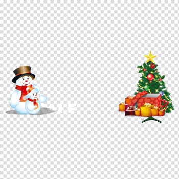 Santa Claus Christmas tree Snowman, Snowman and Christmas tree transparent background PNG clipart