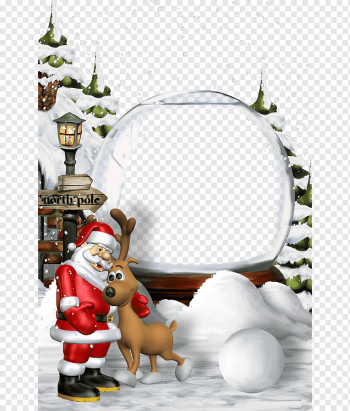 Santa Claus illustration, Santa Claus Christmas Eve New Year, Christmas border background template template, border, template, mammal png