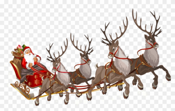 Santa Claus In Sleigh Clipart - Santa Sleigh No Background Santa Claus In Sleigh Clipart - Santa Sleigh No Background