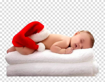 Santa Claus Infant Christmas Sleep Child, Foreign baby transparent background PNG clipart