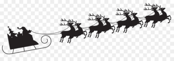 Santa Claus Reindeer Christmas Clip art - Sleigh Silhouette Cliparts 