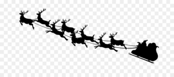 Santa Claus Reindeer Christmas Wallpaper - Christmas silhouette 
