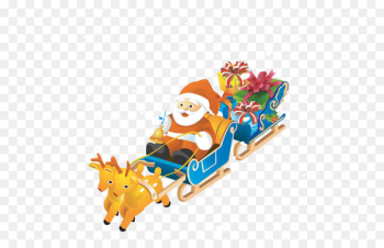 Santa Claus Reindeer Mrs. Claus Christmas NORAD Tracks Santa - Santa Claus with a gift 
