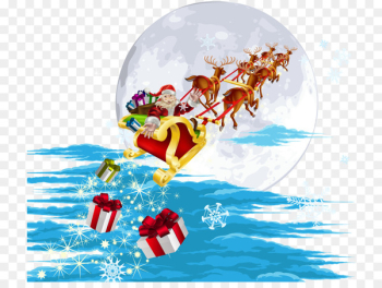 Santa Claus Reindeer Sled Christmas Stock photography - Vector Santa and elk 