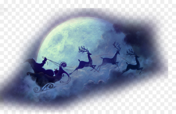 Santa Claus Reindeer Sled Christmas Wallpaper - Christmas Christmas moon transparent background element material 