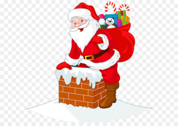 Santa Claus's reindeer Christmas Clip art - Transparent Santawith Chimney Cipart 