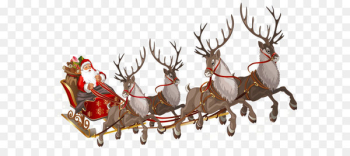 Santa Claus's reindeer Santa Claus's reindeer Rudolph - Santa Claus with Sleigh PNG Clipart Image 
