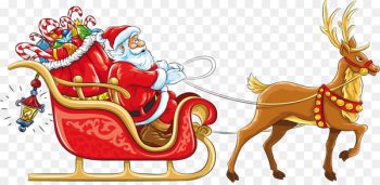 Santa Claus's reindeer Santa Claus's reindeer Sled Clip art - santa sleigh 