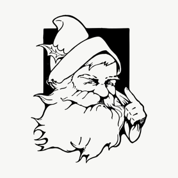 Santa portrait drawing, illustration vector. | Free Vector - rawpixel Santa portrait drawing, illustration vector. | Free Vector - rawpixel