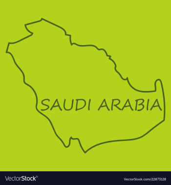 Saudi arabia map with flag vector image Saudi arabia map with flag vector image