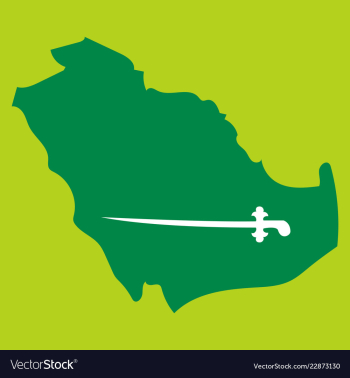 Saudi arabia map with flag vector image Saudi arabia map with flag vector image