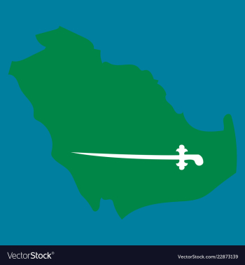 Saudi arabia map with flag vector image Saudi arabia map with flag vector image
