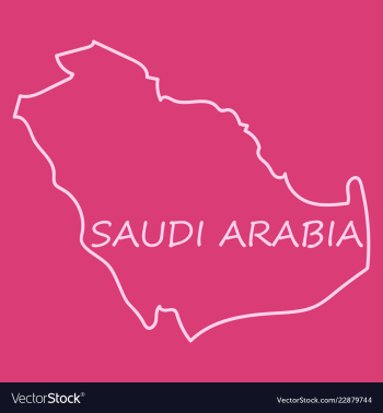 Saudi arabia map with flag vector image Saudi arabia map with flag vector image