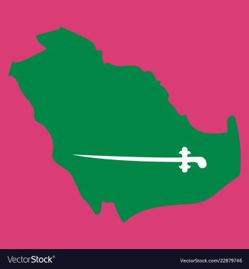 Saudi arabia map with flag vector image Saudi arabia map with flag vector image
