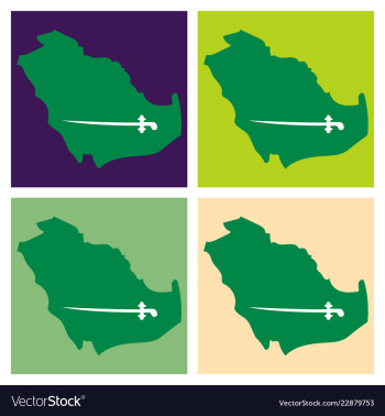 Saudi arabia map with flag vector image Saudi arabia map with flag vector image