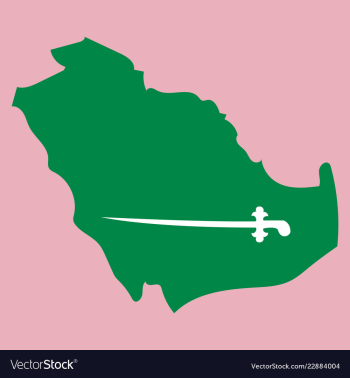 Saudi arabia map with flag vector image Saudi arabia map with flag vector image