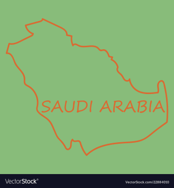 Saudi arabia map with flag vector image Saudi arabia map with flag vector image