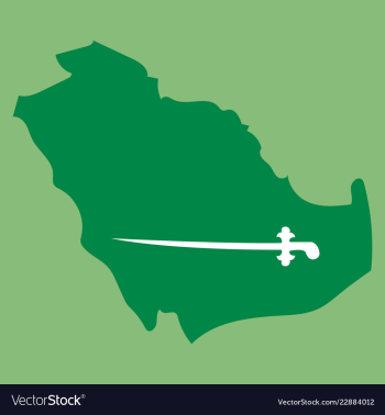 Saudi arabia map with flag vector image Saudi arabia map with flag vector image