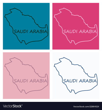 Saudi arabia map with flag vector image Saudi arabia map with flag vector image