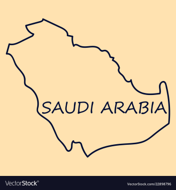 Saudi arabia map with flag vector image Saudi arabia map with flag vector image
