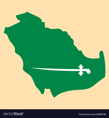 Saudi arabia map with flag vector image Saudi arabia map with flag vector image