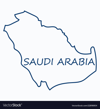 Saudi arabia map with flag vector image Saudi arabia map with flag vector image