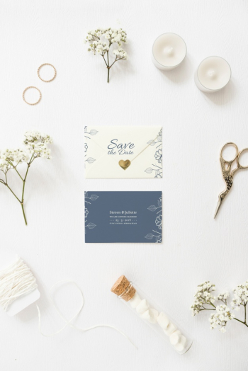 Save the date card mockup Free Psd