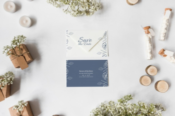 Save the date card mockup Free Psd