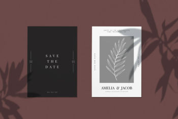 Save the date wedding invitation card mockup Free Psd