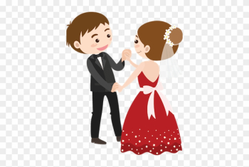 Save The Date Wedding - White Background Cartoon Couples Save The Date Wedding - White Background Cartoon Couples