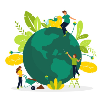 Save the planet concept with people taking care of the earth Free Vector Save the planet concept with people taking care of the earth Free Vector
