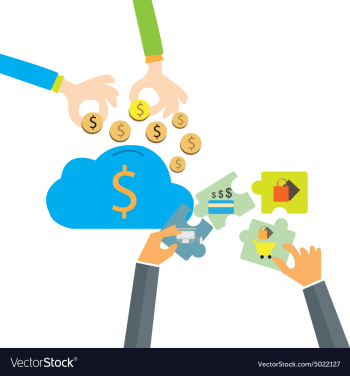 Saving money to cloud-computing businessman man vector image