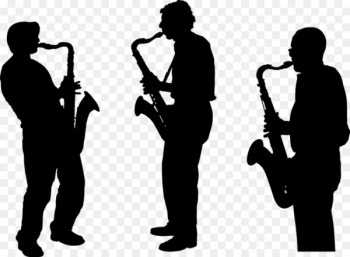 Saxophone Silhouette Musician Musical ensemble - Three saxophone silhouette figures vector 