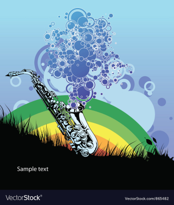 Saxophone with circles vector image Saxophone with circles vector image