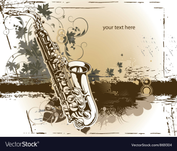Saxophone with floral vector image Saxophone with floral vector image
