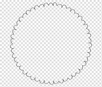 Scalloped-edge black frame illustration, Circle Mandala Mrs. D. Patel Pattern, circle frame transparent background PNG clipart