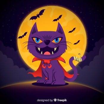 Scary halloween cat background